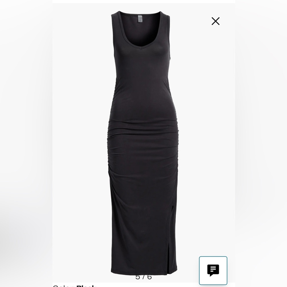 Beyond Yoga Ruched Black Sleeveless Dress - Picture 4 of 7